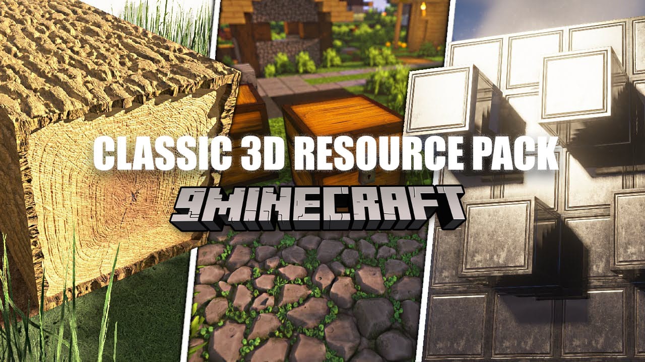 Classic 3D Resource Pack (1.21.11, 1.20.1)