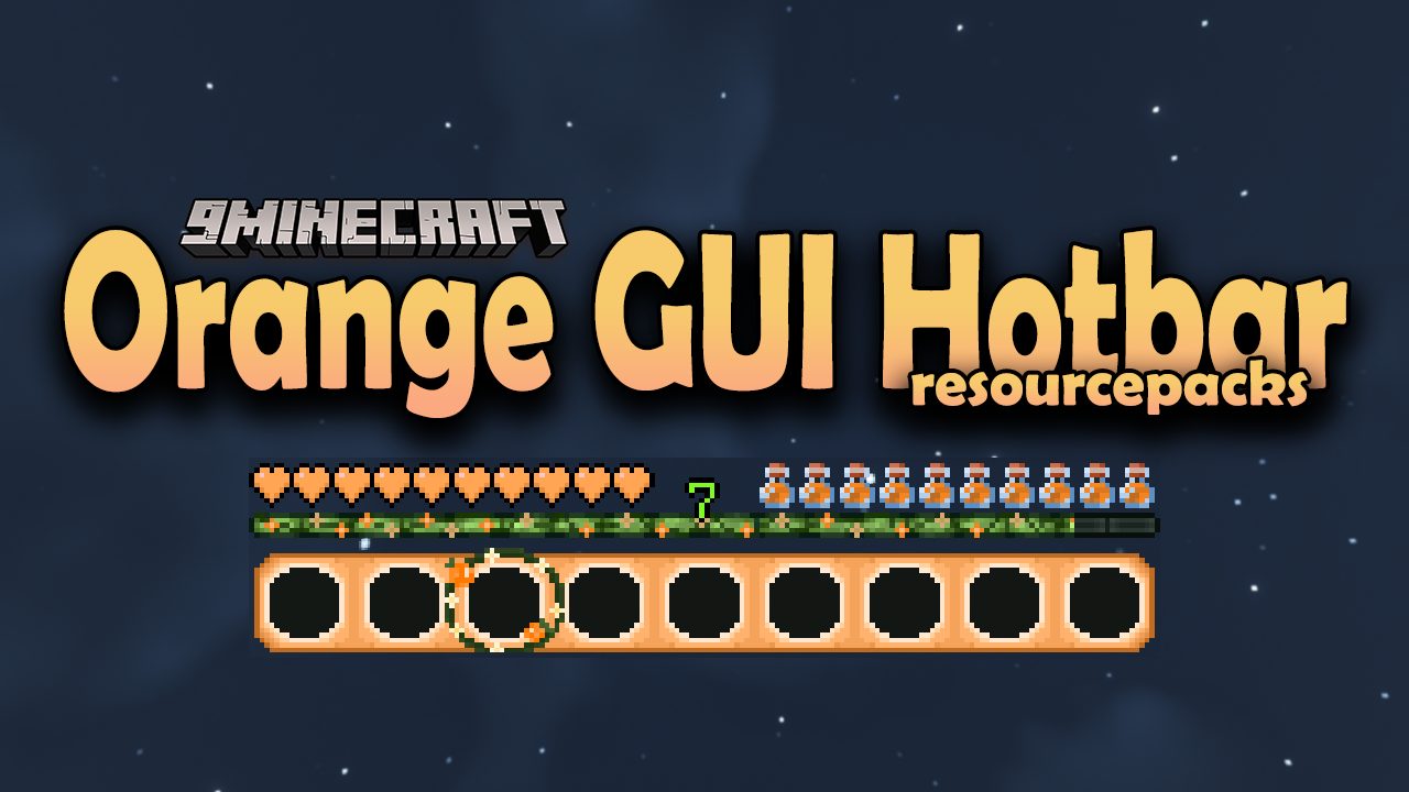 Orange GUI and Hotbar Resource Pack (1.21.11, 1.20.1)